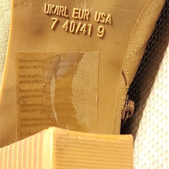 NWOB Atmosphere Suede Heeled Ankle Boots Western Atmosphere - Picture 7 of 7